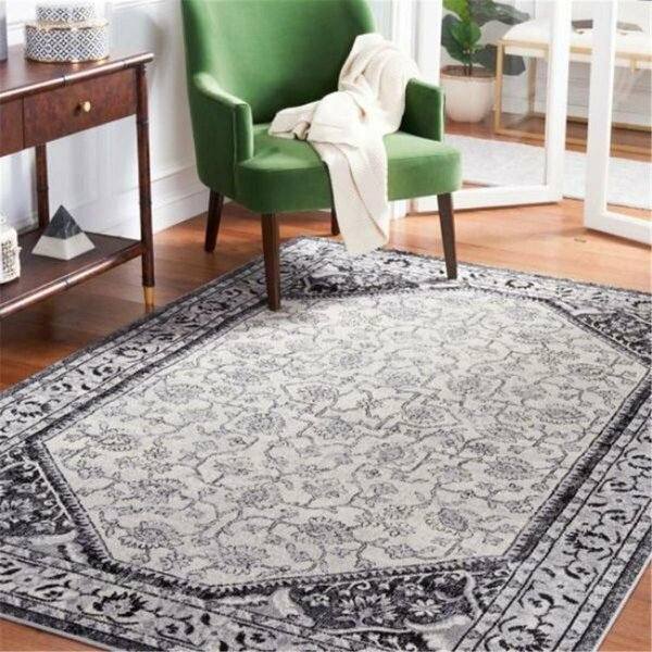 Safavieh 9 x 12 ft. Brentwood Transitional Power Loomed Rectangle Rug Black & Ivory BNT853Z-9
